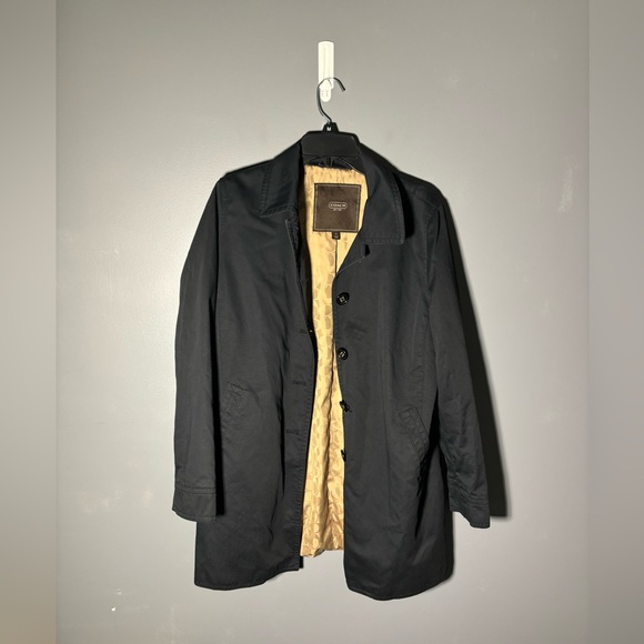 Coach Jackets & Blazers - Coach Black Walking Trench Coat Jacket Logo Lining Size Medium